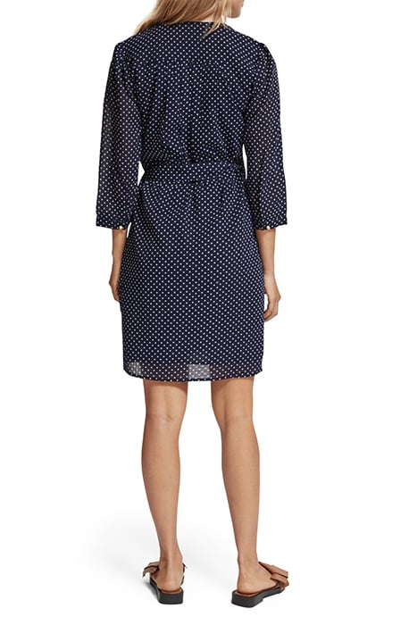 MINI WRAP DRESS POLKA NAVY BLUE 3