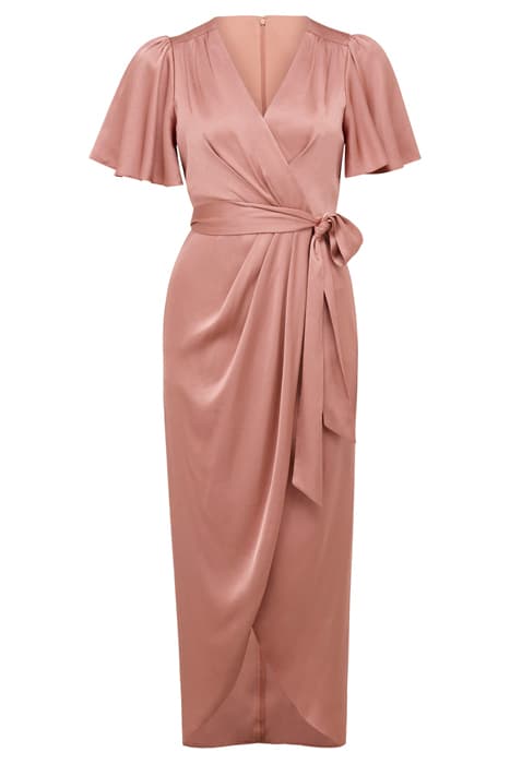 CAROLINA SATIN MIDI DRESS DUSTY ROSE by Forever New