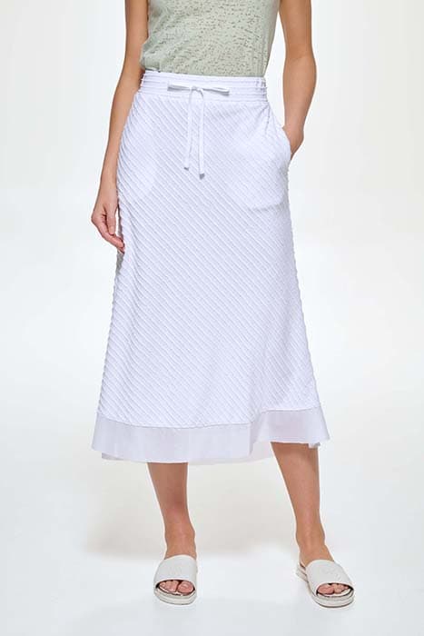 PULL ON MAXI SKIRT W/ELASTIC WAIST DRAWSTRING WHITE by DKNY