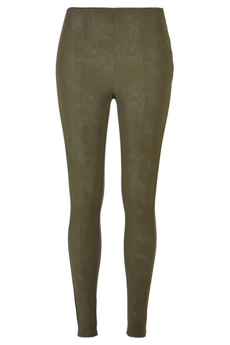 LADIES WASHED FAUX LEATHER PANTS OLIVE by Urban Classics