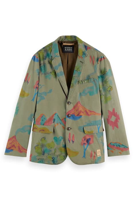 PRINTED 3-BUTTON POPLIN BLAZER IN ORGANIC COTTON COMBO A by Scotch & Soda