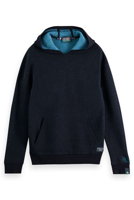 KNITTED WOOL-BLEND HOODIE NIGHT MELANGE by Scotch & Soda