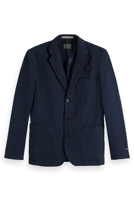 STRUCTURED GARMENT DYED COTTON-BLEND BLAZER NAVY by Scotch & Soda