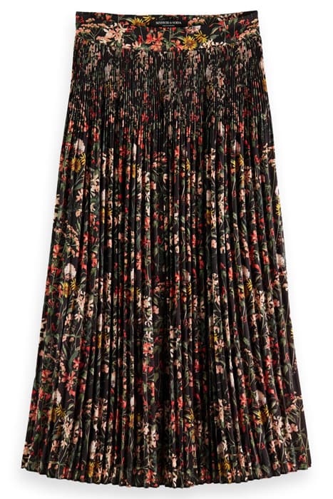 PLEATED PRINTED MAXI SKIRT IN RECYCLED POLYESTER MEADOW DEEP by Scotch & Soda