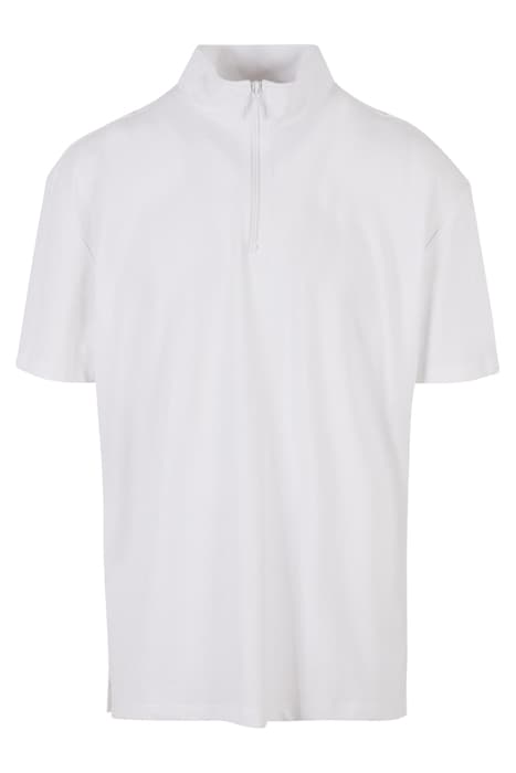 BOXY ZIP PIQUE TEE WHITE by Urban Classics