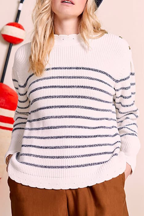 THEA - ONE STEP X ARMOR LUX ECRU AND INDIGO SAILOR SWEATER by ONE STEP