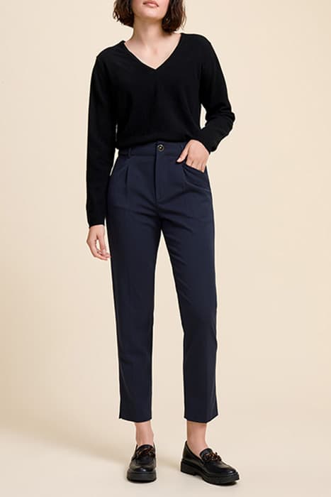 POPPY - NAVY COLD WOOL TROUSERS by ONE STEP