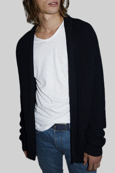 MEN'S NAVY KNIT SHAWL COLLAR CARDIGAN by IKKS