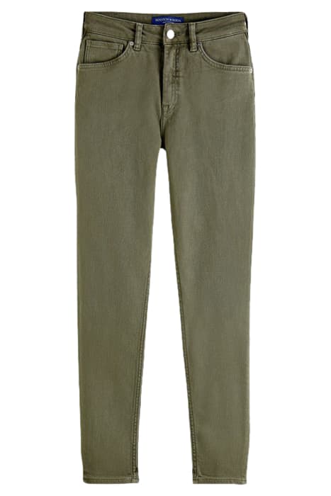 HAUT SKINNY JEANS — GARMENT DYED COLOURS MILITARY GREEN by Scotch & Soda