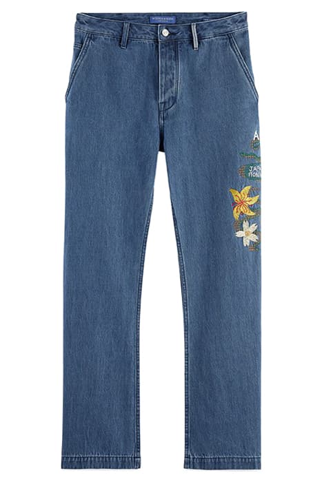 SAKURA - THE VERVE DENIM PANT WITH ARTWORK DETAILS SAND by Scotch & Soda