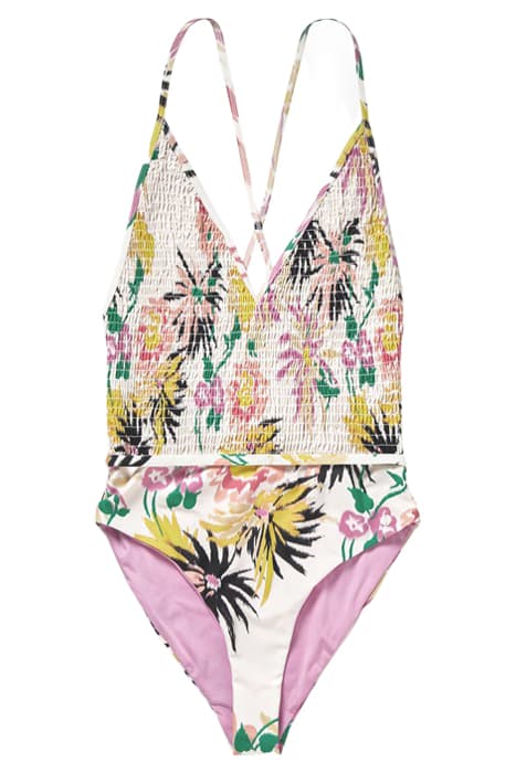 SMOCKED DETAILED SWIMSUIT ASTER WHITE by Scotch & Soda