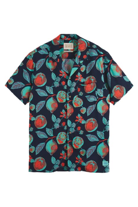 SHORT SLEEVED PRINTED CAMP SHIRT NAVY FRUITS AOP by Scotch & Soda