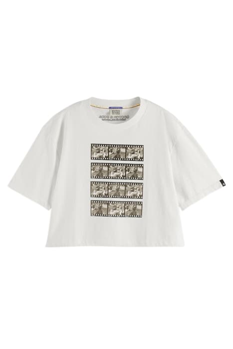 COTTON IN CONVERSION VONDELPARK PHOTO PRINT CROPPED T-SHIRT  by Scotch & Soda