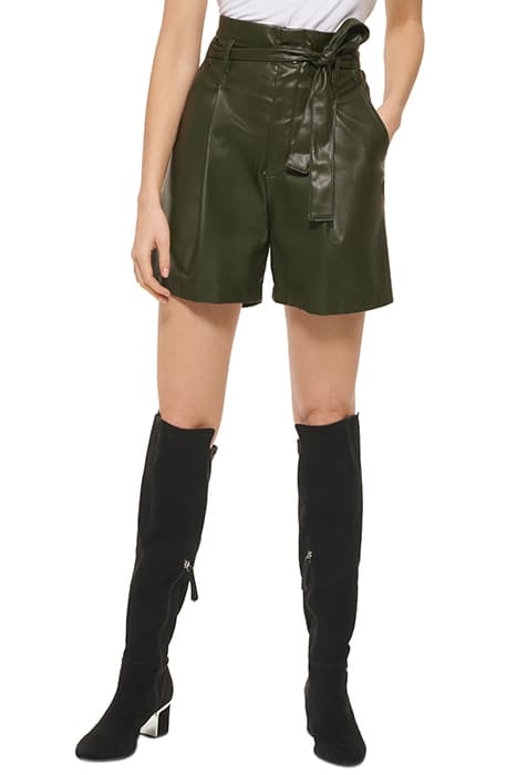 TIE HIGH WAIST SHORT CADET GREEN by DKNY