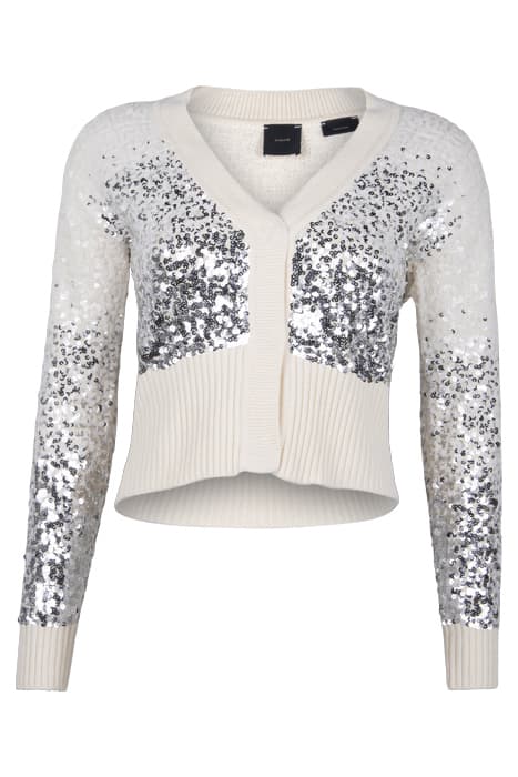 IBIAS CARDIGAN FULL PAILLETTES VANILLA ICE-CREAM by PINKO