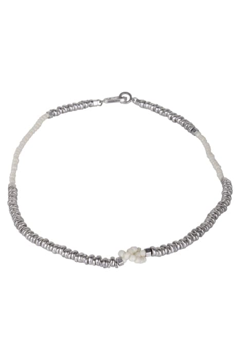 ARTI KNOT BEAD NECKL WARM SILVER/WHITE by AllSaints