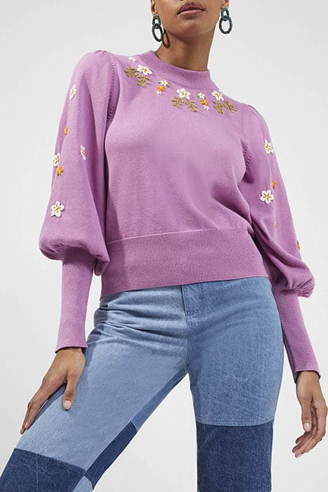 KAITLYN EMBROIDERY JUMPER PINK VIOLET by French Connection