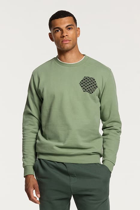 HAMMAM TILE SWEATER HEDGE GREEN by Shiwi