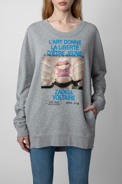 FREYA PHOTOPRINT MOUTH GRIS CHINE by ZADIG&VOLTAIRE