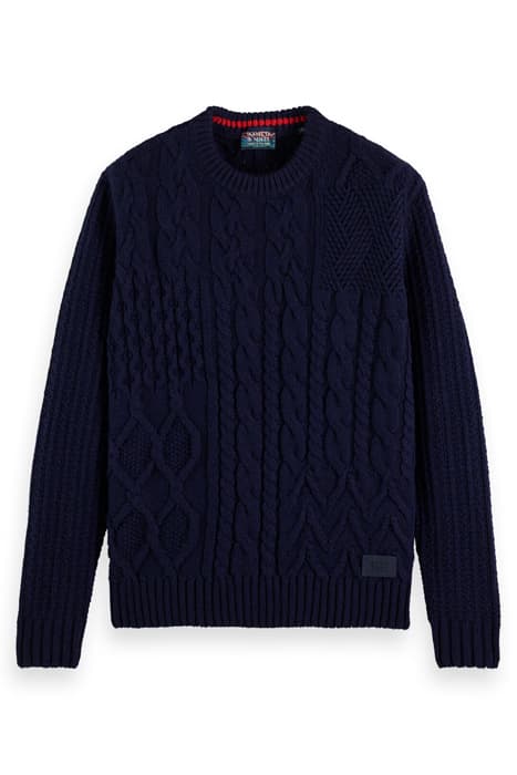 WOOL-BLEND STRUCTURE KNIT SWEATER NAVY by Scotch & Soda