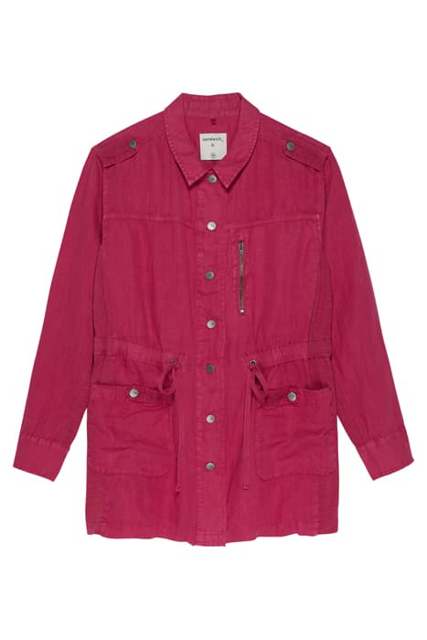 LINEN JACKET WITH CARGO BAGS RED BUD by Sandwich