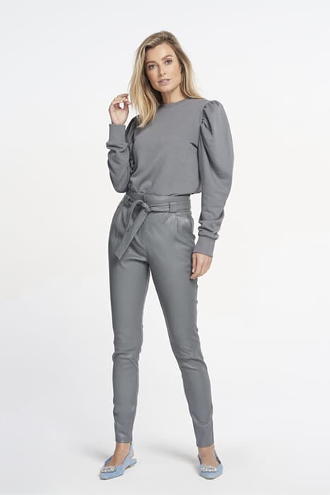 PAULA - STRETCH LEATHER CLOUDY GREY by Ibana