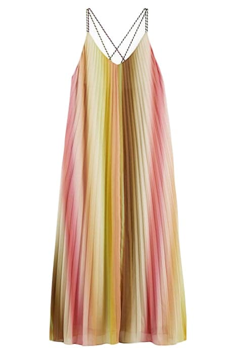 PLEATED RAINBOW MAXI DRESS IN RECYCLED POLYESTER RAINBOW OMB by Scotch & Soda