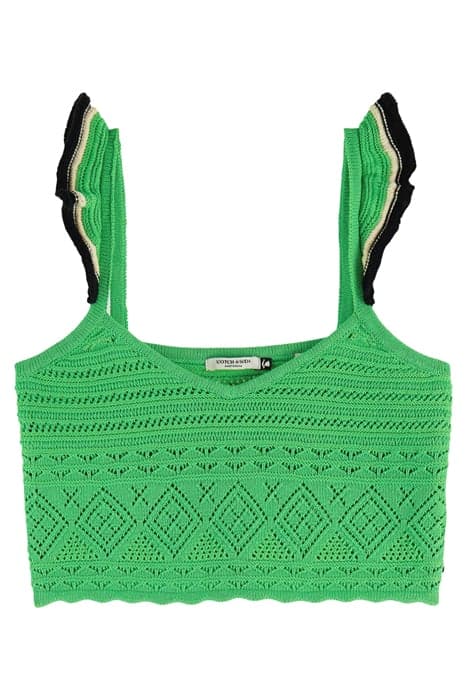 POINTELLE CROP KNITTED VEST BRIGHT PARAKEET by Scotch & Soda