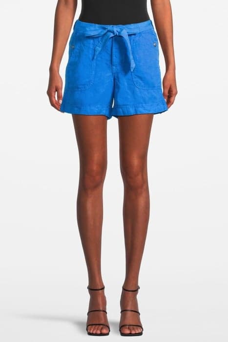 LOOSE FIT SHORTS FLOWY LINEN TENCEL AZURE by Summum Woman