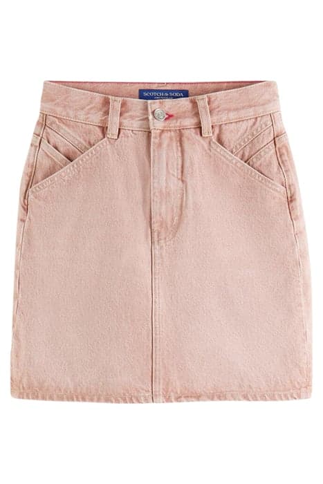 YARN DYED DENIM SKIRT WITH CONSTRUCTED DETAILS PINK by Scotch & Soda