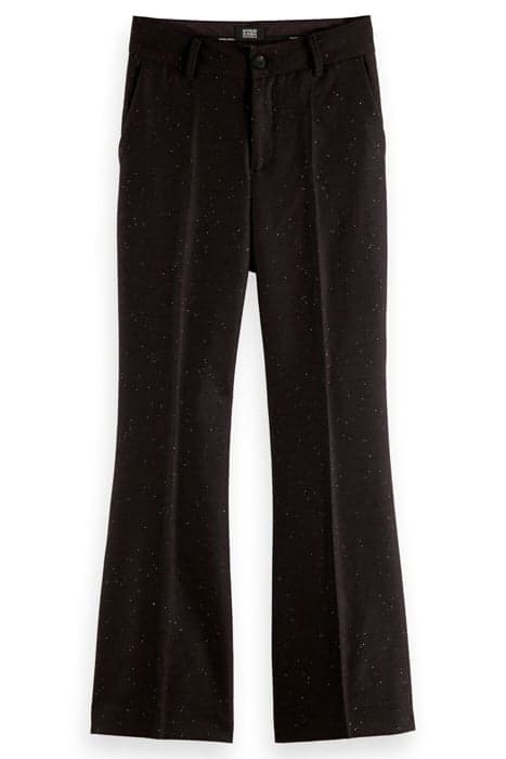 HIGH RISE FLARE TROUSERS WITH SEQUINS BLACK SKY by Scotch & Soda