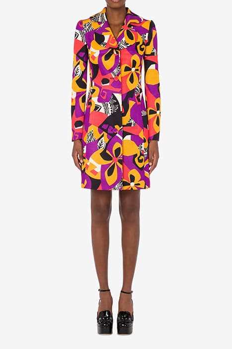 GEOMETRIC PRINT OTTOMAN COAT MULTICOLOR by Moschino