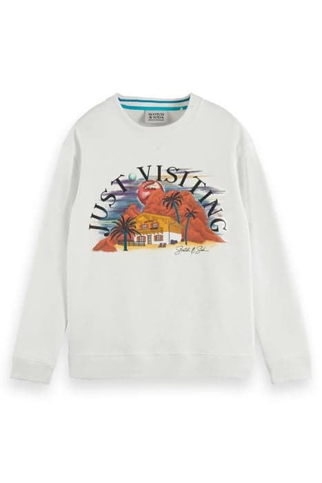 RELAXED FIT ARTWORK FELPA SWEATSHIRT WHITE by Scotch & Soda