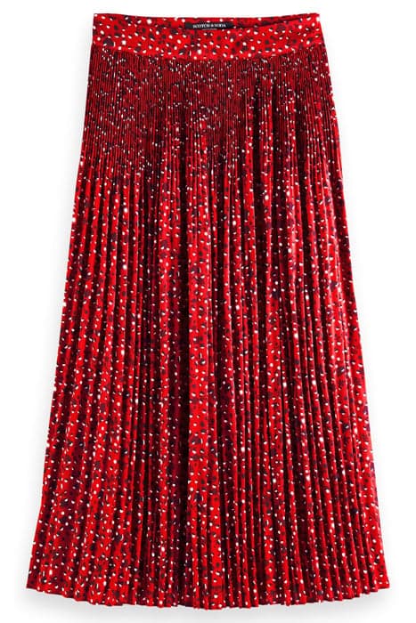 PLEATED PRINTED MAXI SKIRT IN RECYCLED POLYESTER SPACE FLORA by Scotch & Soda