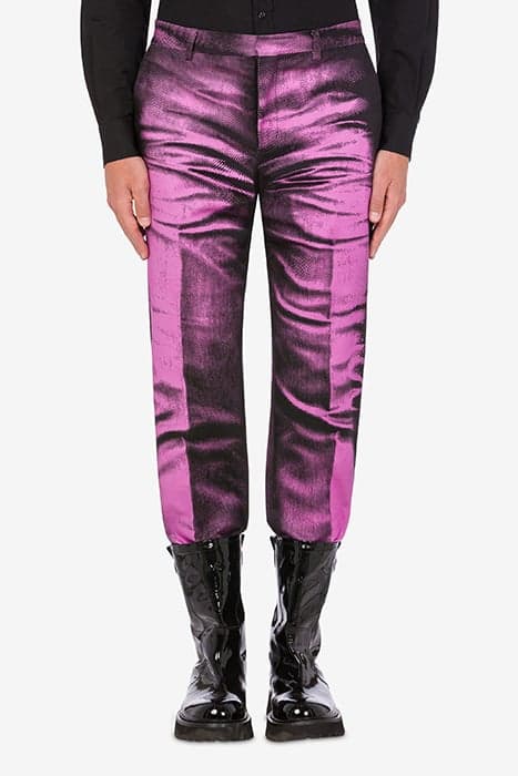 SHADOWS PRINT STRETCH GABARDINE TROUSERS PINK by Moschino