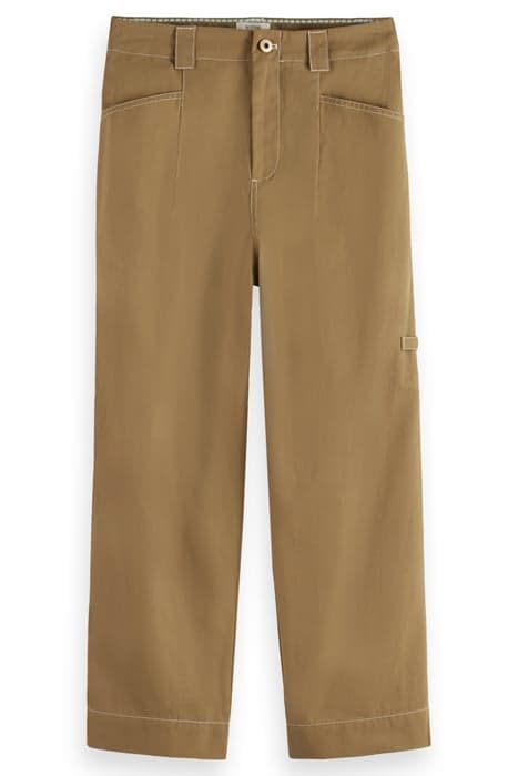 LIV - HIGH RISE STRAIGHT LEG WASHED COTTON TROUSERS COCONUT  by Scotch & Soda