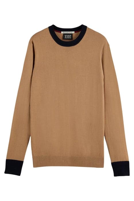 CONTRAST-TRIMMED LIGHTWEIGHT WOOL-BLEND CREWNECK PULLOVER SA by Scotch & Soda