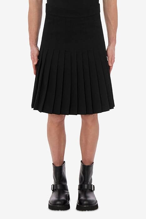 PLEATED SKIRT IN STRETCH GABARDINE BLACK by Moschino