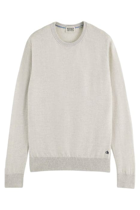 ESSENTIALS - CREWNECK PULLOVER IN MERINO WOOL GREY MELANGE by Scotch & Soda