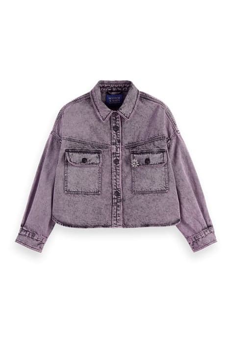 BLACK WASHED DENIM OVER SHIRT SOFT ROSE by Scotch & Soda