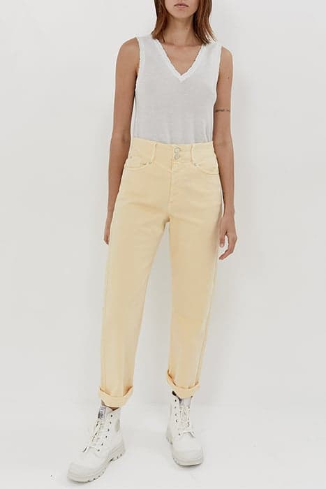 YELLOW ORGANIC COTTON MID WAIST CROPPED SLOUCHY JEANS by IKKS