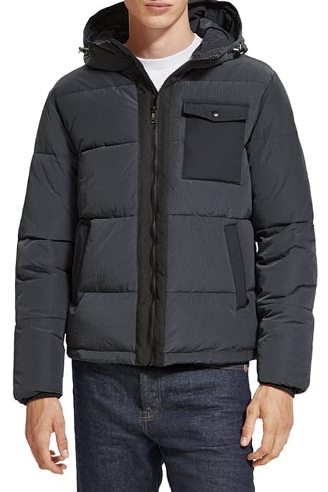 HOODED PUFFA JACKET BLACK by Scotch & Soda