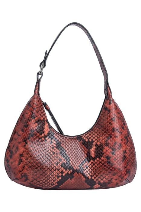 BABY AMBER BURGUNDY SNAKE PRINT LEATHER by BY FAR