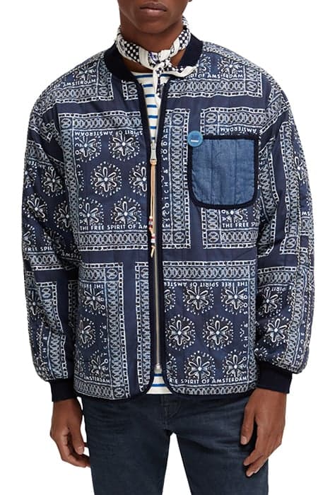 REVERSIBLE BOMBER JACKET INDIGO by Scotch & Soda