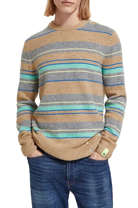 REGULAR FIT SOFTY WOOL STRIPES CAMEL STRIPE by Scotch & Soda