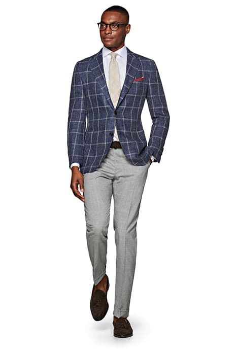 BLUE CHECKED JORT JACKET BLUE by Suitsupply