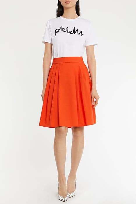 SKIRT IN STRETCH COTTON POPLIN RED by Paule Ka