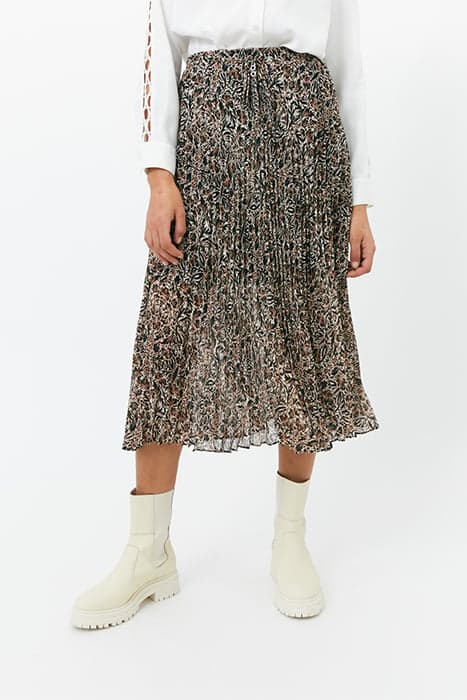 ARABESQUE PRINT PLEATED MIDI SKIRT by IKKS