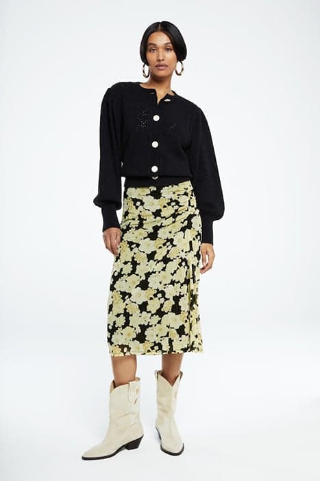 JESSY MIDI SKIRT BLACK/LEMON SORBET by Fabienne Chapot