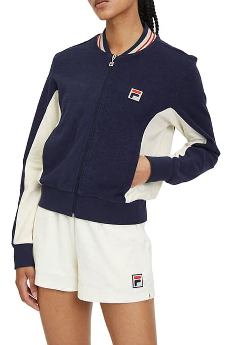 SETTANTA TOWELLING TRACK JACKET BLACK IRIS-ANTIQUE WHITE by FILA